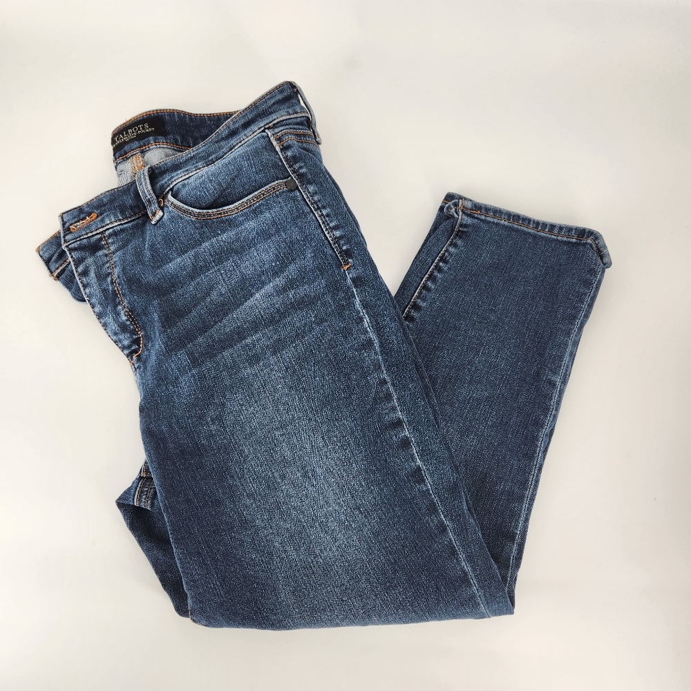 Talbots Flawless Five Pocket Petite Crop Jean Pants Blue Size 10P Women's